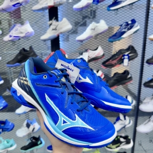 Giày Cầu Lông Mizuno Wave Fang 2 - Xanh Trắng Chính Hãng (71GA231301) - Size: 37
