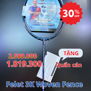 Vợt cầu lông Felet 3K Woven Fence chính hãng - Size: 4U