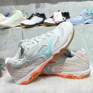 Giày cầu lông Mizuno Wave Fang NX - Trắng Xanh Cam chính hãng - Size: 40