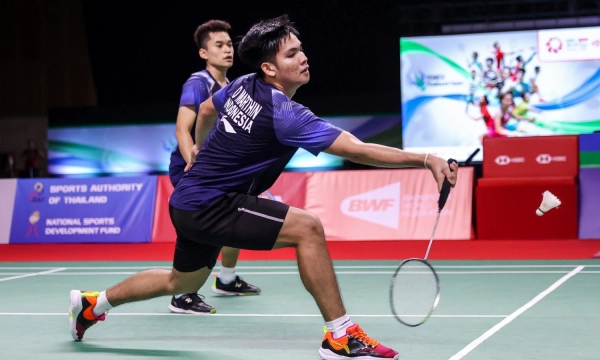 Yonex Thailand Open: Đôi nam cầu lông trẻ Indonesia mạnh mẽ tiến thẳng vào Bán Kết