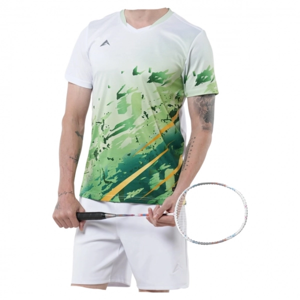 Áo cầu lông Kaiwin Forehand nam - Trắng chính hãng