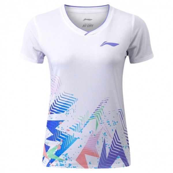 Áo cầu lông Lining 385 nữ - Trắng tím