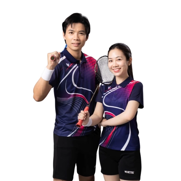 Áo cầu lông Victec AVT22 nam - Tím