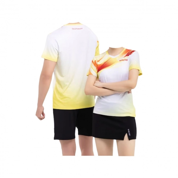 Áo cầu lông Victec PLV-254 Nữ - Trắng vàng