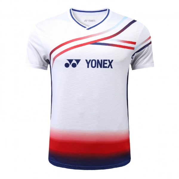 Áo cầu lông Yonex 2076 nam - Trắng đỏ xanh