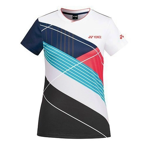 Áo cầu lông Yonex AC75 Nữ - Trắng Sọc