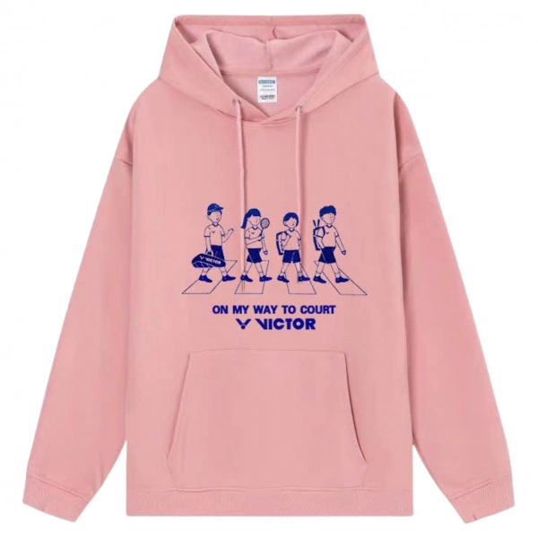 Áo hoodie lót bông Victor Vic02 - Hồng