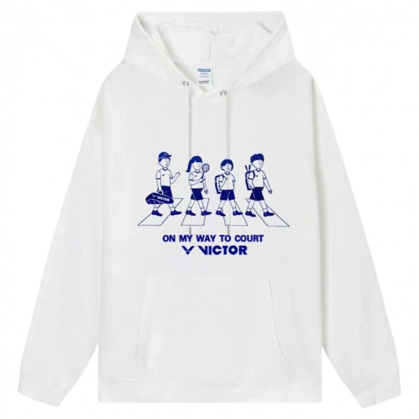 Áo hoodie lót bông Victor Vic02 - Trắng