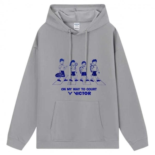 Áo hoodie lót bông Victor Vic02 - Xám