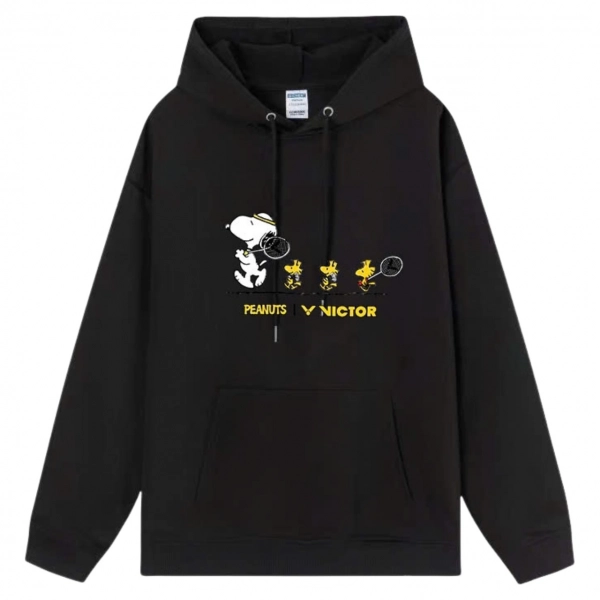 Áo hoodie lót bông Victor Vic04 - Đen