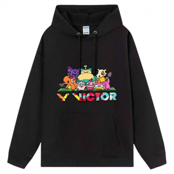 Áo hoodie lót bông Victor Vic06 - Đen