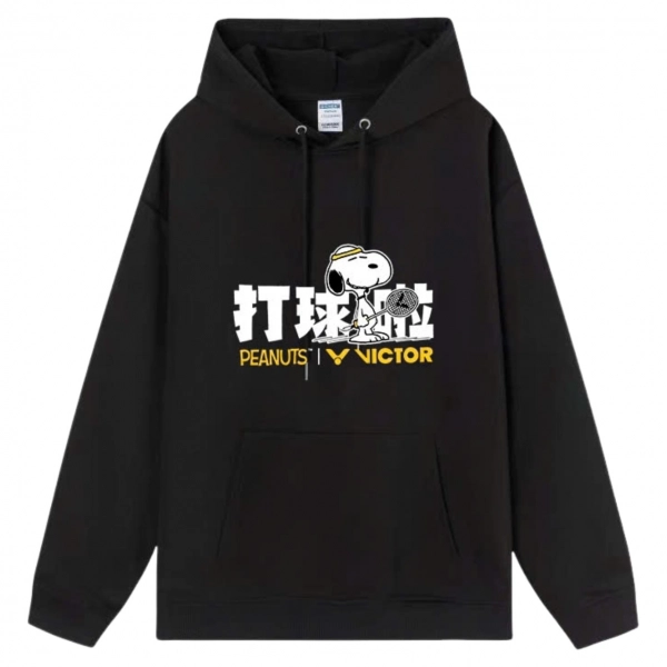 Áo hoodie lót bông Victor Vic07 - Đen