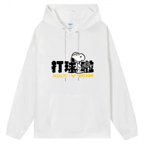 Áo hoodie lót bông Victor Vic07 - Trắng