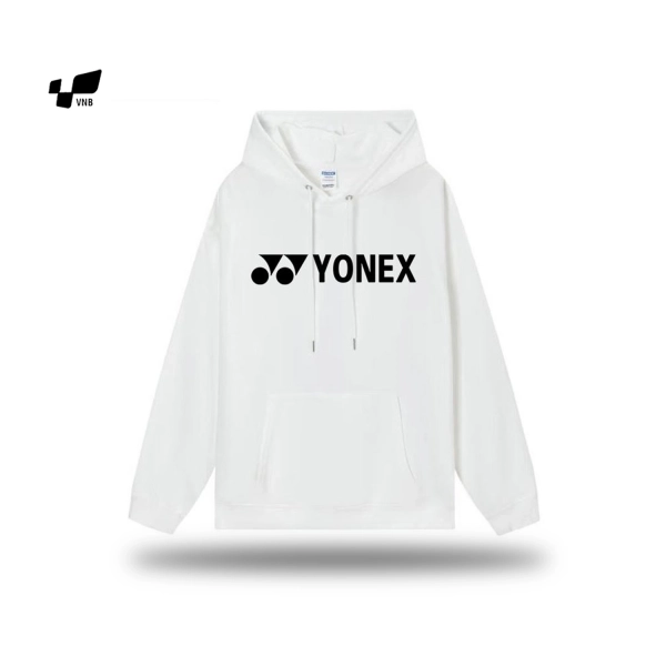 Áo hoodie lót bông Yonex logo chữ - Trắng