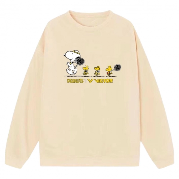 Áo Nỉ Lót Bông Tay Dài Victor Hình Peanuts - Be