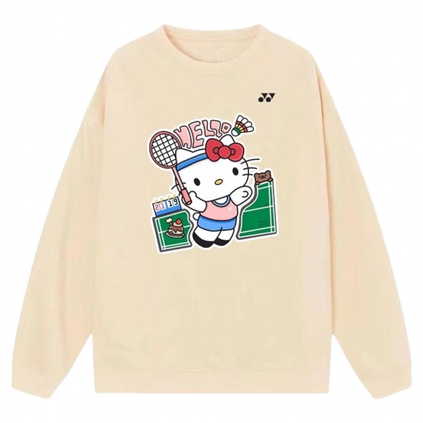 Áo Nỉ Tay Dài Yonex Hình Hello Kitty - Be