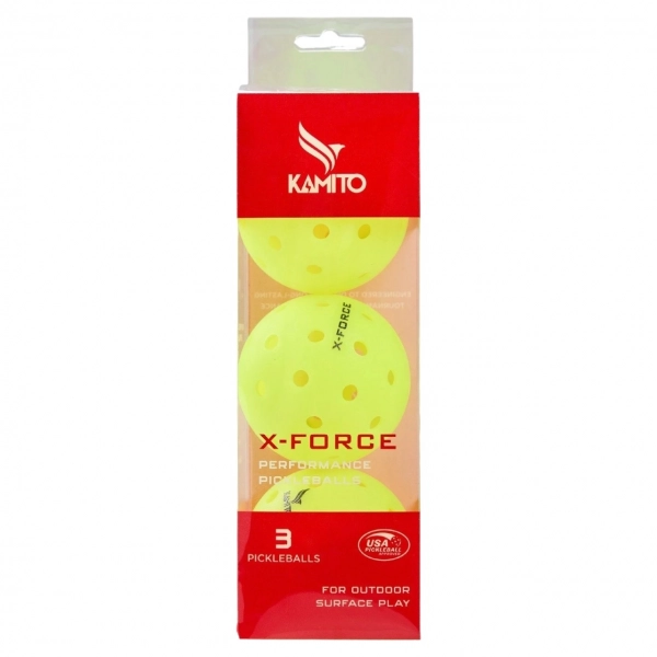 Bóng thi đấu Pickleball Kamito X-Force KMBPK250125 Xanh chuối (Hộp 3 Quả)