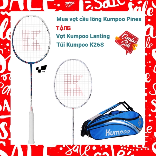 Combo mua vợt cầu lông Kumpoo Pines Tặng Vợt Kumpoo Lanting + Túi Kumpoo K26S Xanh