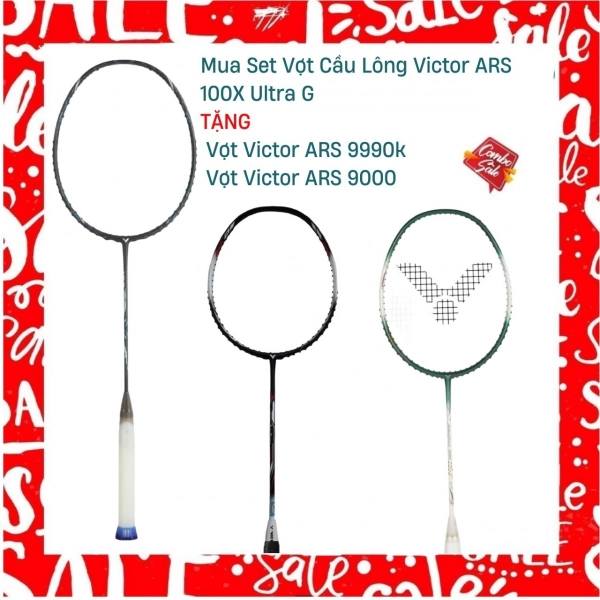 Combo Mua Vợt Cầu Lông Victor ARS 100X Ultra G Tặng Vợt Victor ARS 9990K + Vợt Victor ARS 9000