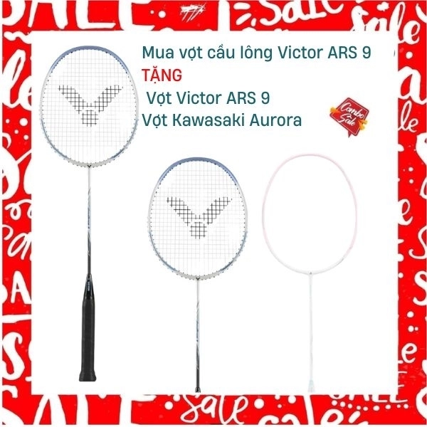 Combo Mua Vợt Cầu Lông Victor ARS 9 Tặng Vợt Victor ARS 9 + Vợt Kawasaki P37