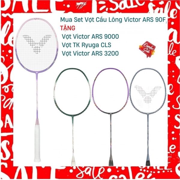 Combo mua vợt cầu lông Victor ARS 90F tặng vợt Victor ARS 9000 + Vợt Victor TK Ryuga CLS + Vợt Victor ARS 3200