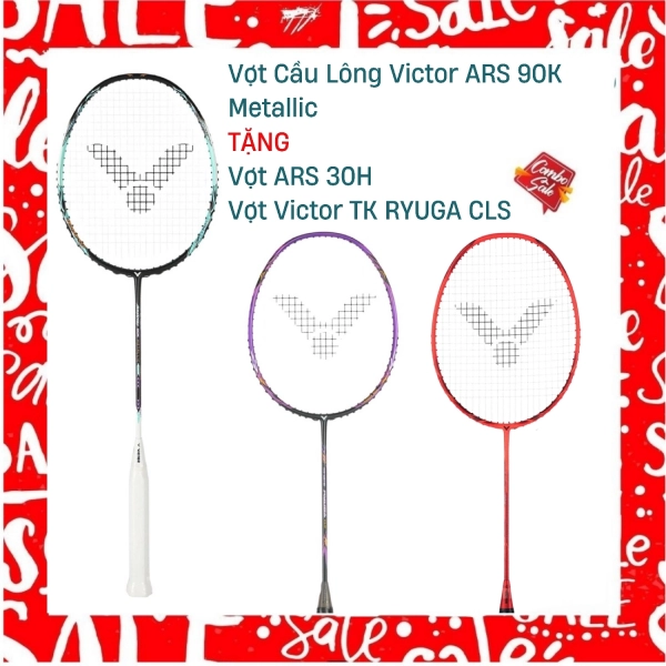 Combo Mua Vợt Cầu Lông Victor ARS 90K Metallic Tặng Vợt ARS 30H + Vợt Victor TK Ryuga CLS