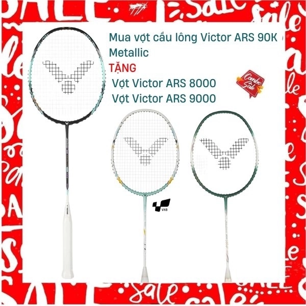 Combo Mua Vợt Cầu Lông Victor ARS 90K Metallic Tặng Vợt ARS 9000 + Vợt Victor ARS 8000