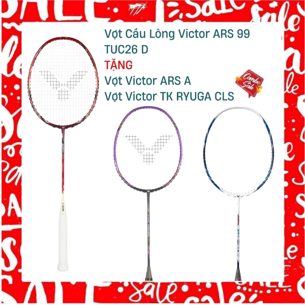 Combo Mua Vợt Cầu Lông Victor ARS 99 TUC26 D Tặng vợt Victor ARS A + vợt VictorTK RYUGA CLS