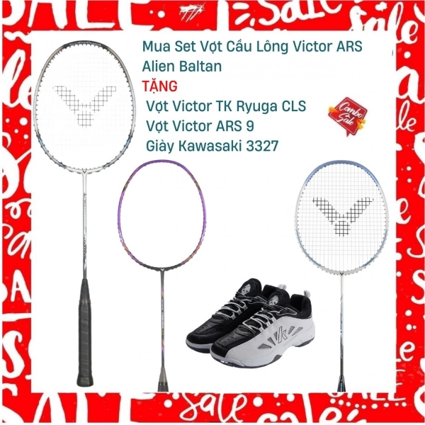 Combo Mua Vợt Cầu Lông Victor ARS Alien Baltan Tặng Vợt Victor TK Ryuga CLS + Vợt Victor ARS 9+ Giày Kawasaki 3327