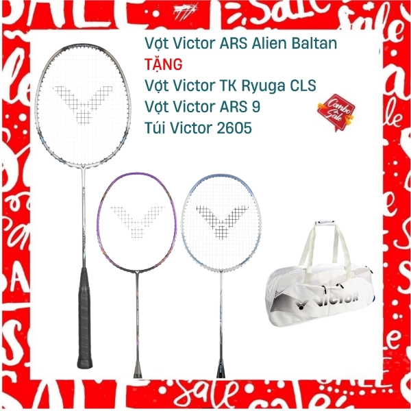 Combo Mua Vợt Cầu Lông Victor ARS Alien Baltan Tặng Vợt Victor TK Ryuga CLS + Vợt Victor ARS 9 + Túi Victor 2605