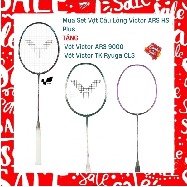 Combo Mua Vợt Cầu Lông Victor ARS HS Plus Tặng  Vợt Victor ARS 9000 + Vợt Victor TK Ryuga CLS
