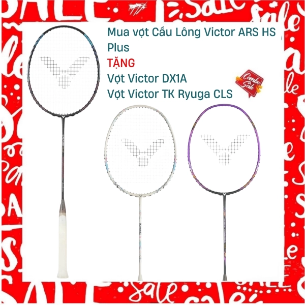 Combo Mua Vợt Cầu Lông Victor ARS HS Plus Tặng vợt Victor DX1A +  vợt Victor TK Ryuga CLS