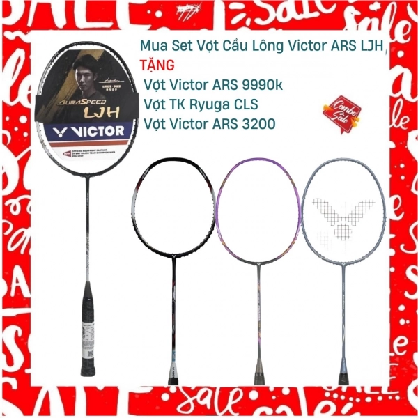 Combo Mua Vợt Cầu Lông Victor ARS LJH Tặng Vợt Victor ARS 9990K + Vợt Victor TK Ryuga CLS + Vợt Victor ARS 3200