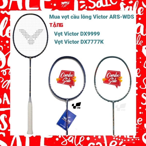 Combo Mua Vợt Cầu Lông Victor ARS-WDS Tặng Vợt Victor DX7777K + Vợt Victor DX9999