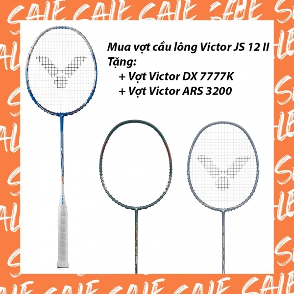 Combo Mua Vợt Cầu Lông Victor JS12II Tặng vợt Victor DX7777+ Vợt Victor ARS 3200