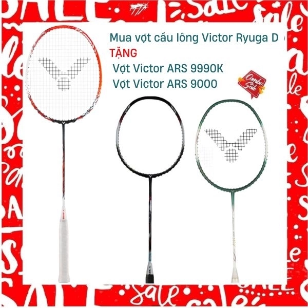 Combo Mua Vợt Cầu Lông Victor Ryuga D Tặng Vợt Victor ARS 9000 + Vợt Victor ARS 9990K