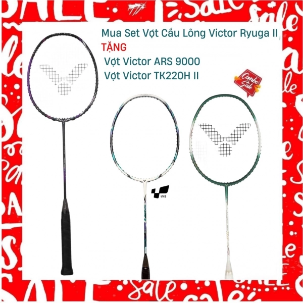 Combo Mua Vợt Cầu Lông Victor Ryuga II Tặng Vợt Victor Auraspeed 9000 + Vợt Victor TK220H II
