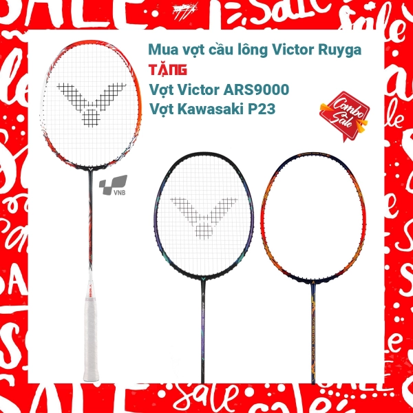 Combo Mua Vợt Cầu Lông Victor Ryuga Tặng Vợt Victor ARS 9000 + Vợt Kawasaki P23