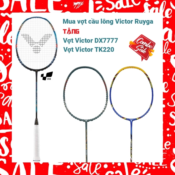 Combo mua vợt cầu lông Victor TK-F tặng vợt Victor DX 7777 + vợt TK220