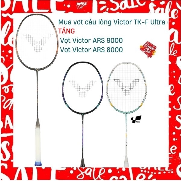 Combo Mua Vợt Cầu Lông Victor TK-F Ultra Tặng Vợt Victor ARS 9000 + Vợt ARS 8000