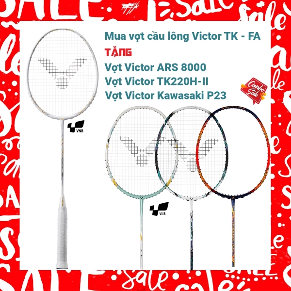 Combo mua vợt cầu lông Victor TK - FA tặng vợt Victor ARS 8000 + vợt Victor TK220H II + Vợt Kawasaki P23