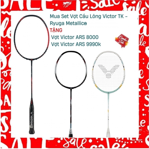 Combo mua vợt cầu lông Victor TK - Ryuga Metallic tặng vợt Victor ARS 8000 + vợt Victor ARS 9990k