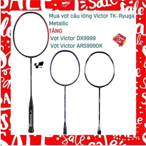 Combo Mua Vợt Cầu Lông Victor TK-Ryuga Metallic Tặng Vợt Victor ARS 9990K + Vợt DX9999