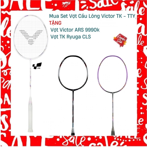 Combo Mua Vợt Cầu Lông Victor TK - TTY Tặng Vợt Victor ARS 9990K +  Vợt Victor TK Ryuga CLS