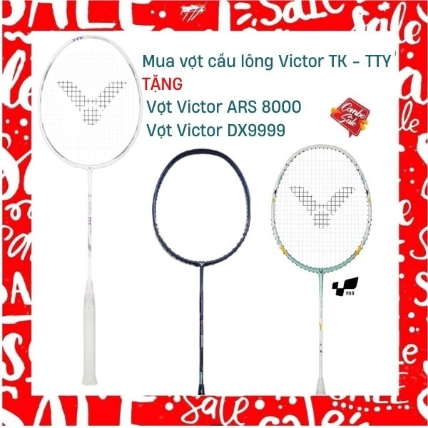 Combo Mua Vợt Cầu Lông Victor TK - TTY Tặng Vợt Victor DX9999 + Vợt Victor Auraspeed 8000