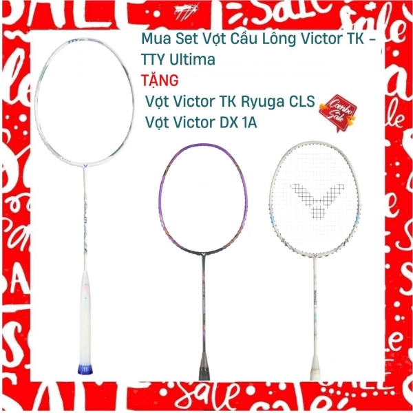 Combo mua vợt cầu lông Victor TK - TTY Ultima tặng vợt Victor DX 1A + vợt Victor TK Ryuga CLS