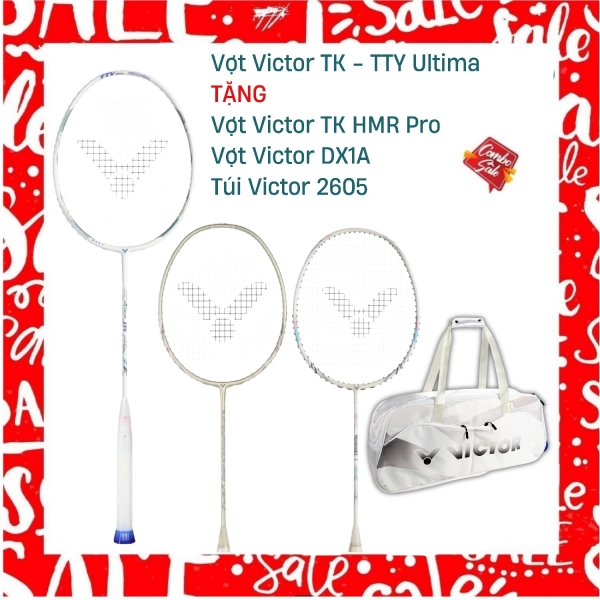 Combo Mua Vợt Cầu Lông Victor TK - TTY Ultima Tặng Vợt Victor DX1A + Vợt Victor TK HMR Pro + Túi Victor 2605