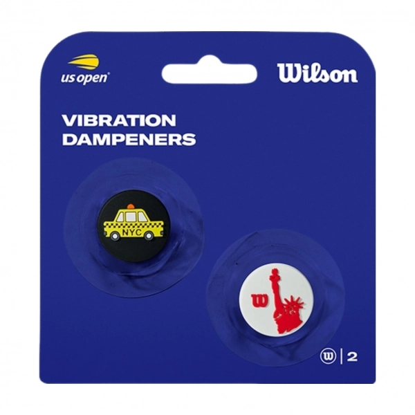 Giảm rung vợt tennis Wilson Us Open Dampeners 2PK Yellow/Red chính hãng - WR8412301001