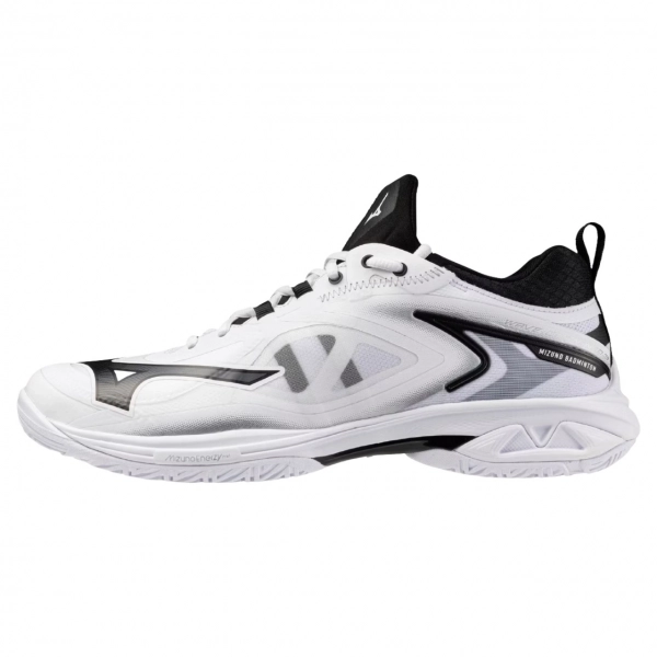 Giày cầu lông Mizuno Wave Claw Neo 3 - Trắng đen bạc chính hãng (71GA247320)
