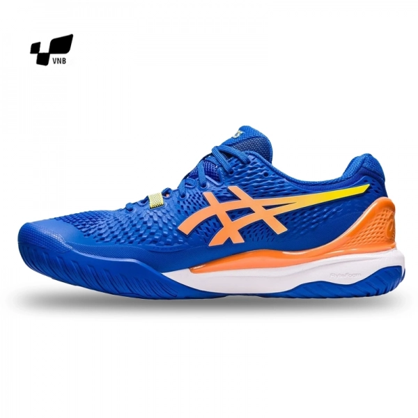 Giày Tennis Asics Gel Resolution 9 Steel Blue/Orange chính hãng (1041A384.960)